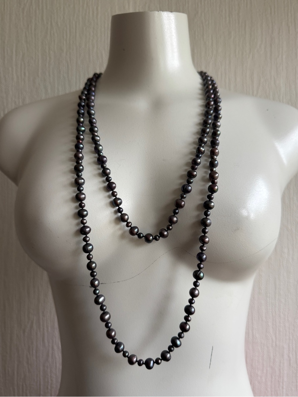 Classic Black Freshwater Pearl Long